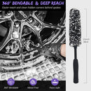6-Piece Professional Car Wheel and Tire Cleaning Brush Set in Bright Purple