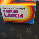 Vintage Battery-Operated Lancia Banking Toy Car No. 798W from the 1970s Hong Kong