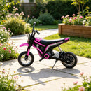Pink 24V 350W Kids Electric Off-Road Bike with 15 MPH Speed and Twist Grip Throttle