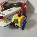 Vintage Battery-Operated Toy Airplane with Wing Walking Clown Figure