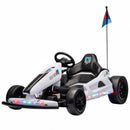 Qaba 24V Dual Motor Electric Drift Go Kart for Children, White