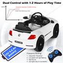 12V Licensed Volkswagen Beetle Ride-On Car for Kids with Music and Remote Control - White