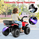 Electric 6V ATV Quad Ride-On for Kids with Spray Feature and Storage Compartment