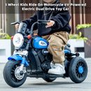🏍️Blue 3-Wheel Electric Ride-On Motorcycle for Kids with Dual Drive System