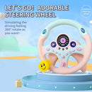 Pink Backseat Car Steering Wheel Toy with Lights and Music for Kids
