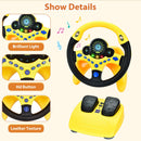 Yellow RedCrab Kids Steering Wheel Toy with Brake and Gas Pedals