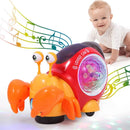 Musical Light-Up Crawling Crab and Snail Tummy Time Baby Toy