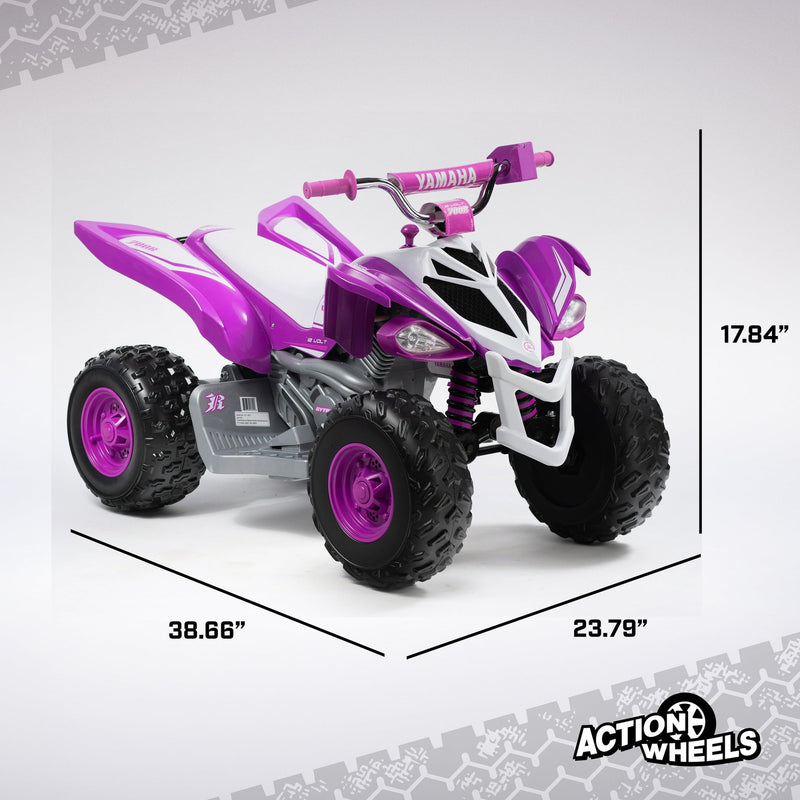 Yamaha Raptor 12V Battery Ride-On ATV in Purple with Music for Ages 3–5