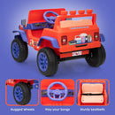 Bluey 12V Electric Ride-On Car with Functional Headlights for Kids 3 and Up