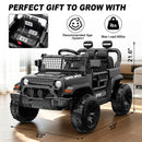 OROFULL 12V Battery-Powered Ride-On Car for Kids with Remote Control and Sound Features, Black
