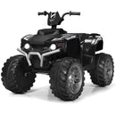 Black Kids Electric Quad with LED Lights, Music, and USB Connectivity