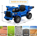 12V Remote-Controlled Electric Dump Truck Toy Car, 4-Wheel Drive