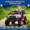 24V 4WD Electric Ride On Car for 2 with Remote Control, Bluetooth, and LED Lights, 3-in-1