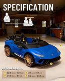 Blue 24V Electric 4WD Two-Seater Kids Ride-On Car Inspired by Lamborghini