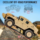 1:16 Scale RC Military Vehicle – 4x4 Off-Road Rock Crawler with Winch for Kids | Khaki
