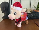 Gemmy Christmas Dancing Pig Plush Toy with Santa Hat - "Pretty Girls Walk" Song