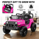 OROFULL 12V Pink Electric Ride-On Car with Remote Control and Music for Toddlers