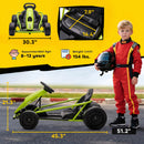 24V Kids Drift Go Kart, Green, with Speed Up to 8.1 MPH