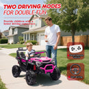 24V Electric UTV for Kids, 400W Ride-On Truck with Parental Remote and LED Lights, Blue