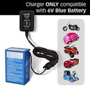 6V Blue Battery Charger for Power Wheels - Model 00801-1457, 1868, 1900, 0336