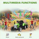 Green 12V Electric Tractor with Trailer and 25W Dual Motors