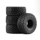 REDSPIDER 1.0" Black Beadlock Wheel and Tire Set, 57x25mm, 4 Pieces for RC Crawlers