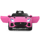 Honey Joy 12V Licensed Pink Jaguar F-Type SVR Kids Ride-On Car with MP3 and Lights