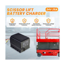 24V 25A Battery Charger for Scissor Lifts Compatible with Genie, Skyjack, JLG, HB600-24B