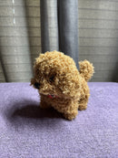 Small Brown Plush Animated Dog Toy - Battery-Operated Walking and Barking