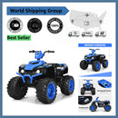 Vibrant Blue 12V Electric Ride-On ATV for Kids with Horn & Treaded Tires