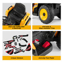 12V Electric Ride-On Excavator with Bluetooth Music, Lights, and Remote Control in Yellow