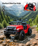 Electric Ride-On Car for Kids, 12V with Remote Control and LED Lights, Red