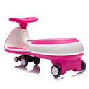 12V Electric Wiggle Car for Kids with Bluetooth Music - Pink, 5MPH Max Speed