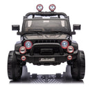 Black 24V Two-Seater Electric Ride-On Toy Truck for Kids with Bluetooth and LED Lights