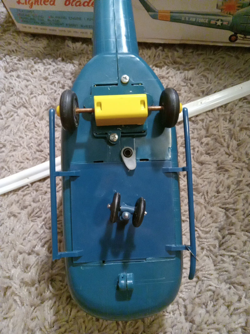 Working Vintage 1966 Battery-Operated Chop Chop Helicopter Toy with Original Box