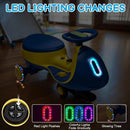 2-in-1 Wiggle Car with Pedal for Kids, Electric Ride-On Toy with Dual Speed