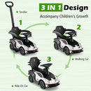 3 in 1 Lamborghini Stroller and Ride-On Car Toy - White
