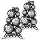 Giant Racing Tire Foil Balloons - 2Pcs, 3.5Ft Self-Standing