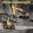 Metal Remote Control Excavator and Dump Truck Toy Set with 2.4GHz Technology