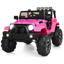 12V Pink Kids Ride-On Truck with Remote Control, MP3 Music, and LED Lights