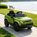 Green 12V Electric Ride-On Car for Kids with Remote Control, Lights, and Music