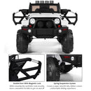 12V White Ride-On Truck for Kids with Remote Control, MP3 Music, and LED Lights