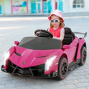 Lamborghini Veneno 12V 4WD Electric Pink 2-Seater Ride-On Car for Kids