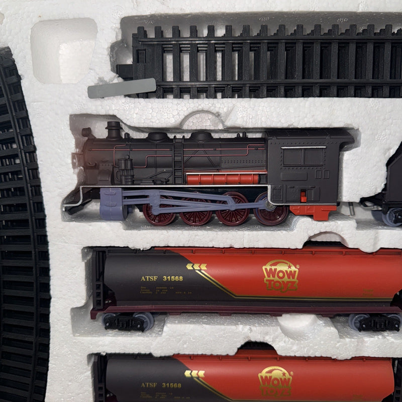 Scout Series Classic Battery Operated Steam Engine Train Set with Tank Car