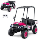 24V 7AH Pink 4WD 2-Seater Kids Golf Cart Ride-On Car with Storage and Remote Control