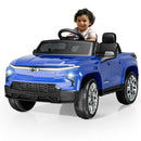 OROFULL 24V Chevrolet Electric Ride-On Car with LED Lights and MP3, Blue