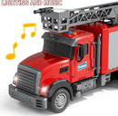 Friction-Powered Kids Fire Rescue Truck Toy with Lights