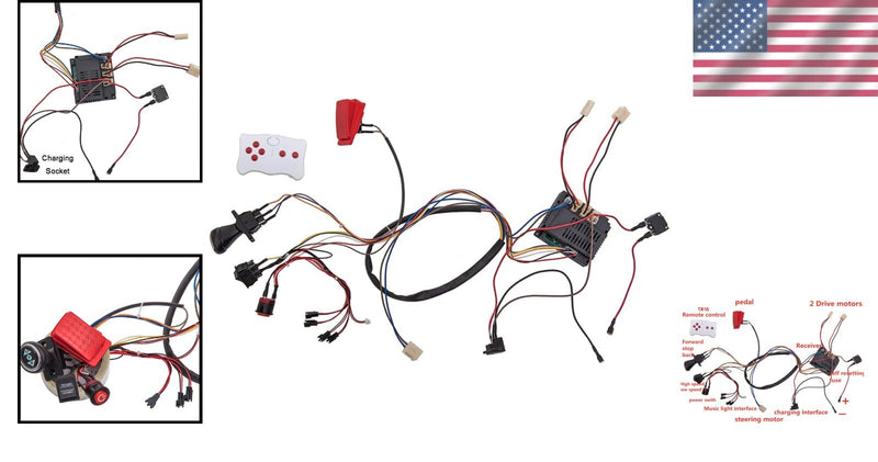 Kids 12V Ride-On Car Modification Kit with Bluetooth Control and Safety Features