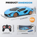 QUN XING 1:24 Blue Lamborghini Remote Control Car with 2.4G Technology