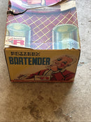 Rosko Vintage 1960s Tin Battery Operated Bartender Toy Figure with Original Packaging